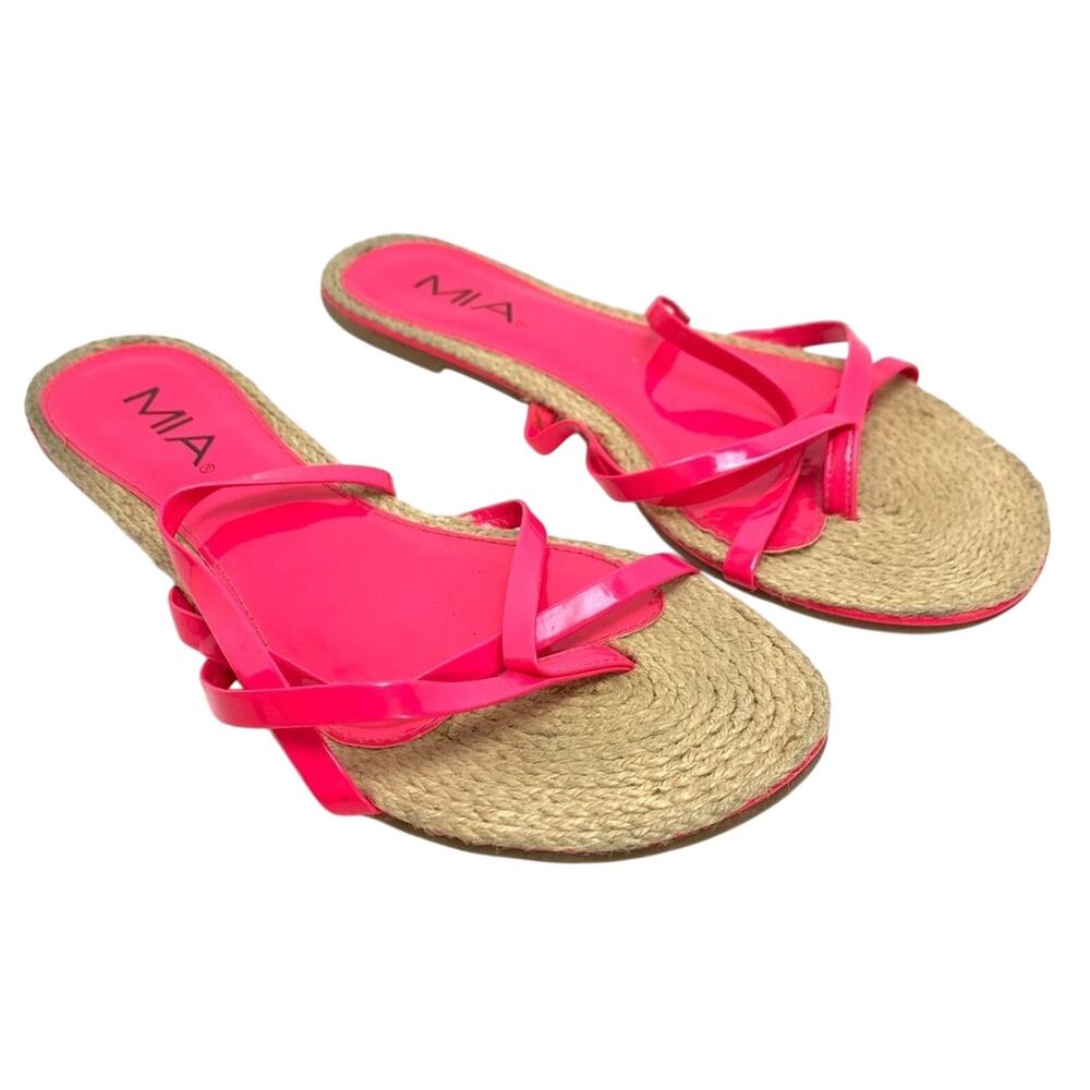 MIA Flip Flops Sandals Bright Pink Shoes Beach  8